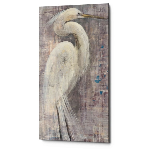 Epic Graffiti 'Coastal Egret I Legs' by Albena Hristova, Canvas Wall Art, 30"x60"