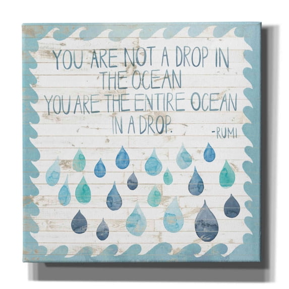 Epic Graffiti 'Coastal Inspire IV' by Grace Popp, Canvas Wall Art, 26"x26"