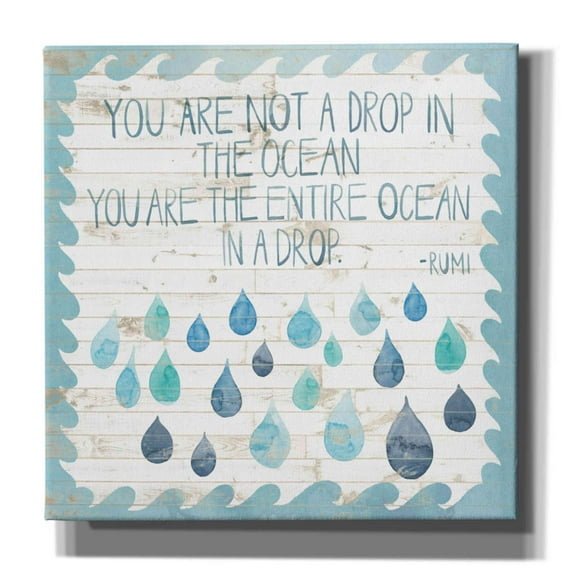 Epic Graffiti 'Coastal Inspire IV' by Grace Popp, Canvas Wall Art, 37"x37"