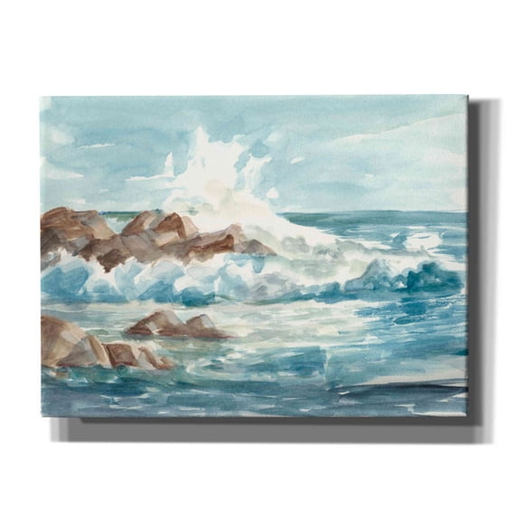 Epic Graffiti "Coastal Watercolor I" by Ethan Harper, Canvas Wall Art, 16"x12"