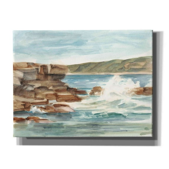 Epic Graffiti "Coastal Watercolor III" by Ethan Harper, Canvas Wall Art, 34"x26"