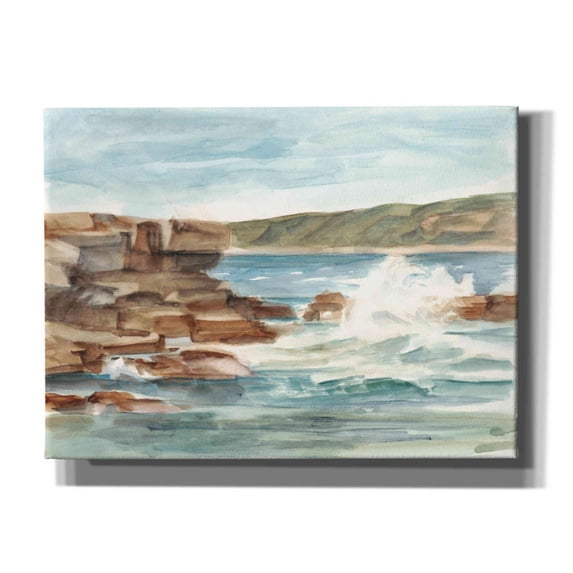 Epic Graffiti "Coastal Watercolor III" by Ethan Harper, Canvas Wall Art, 54"x40"