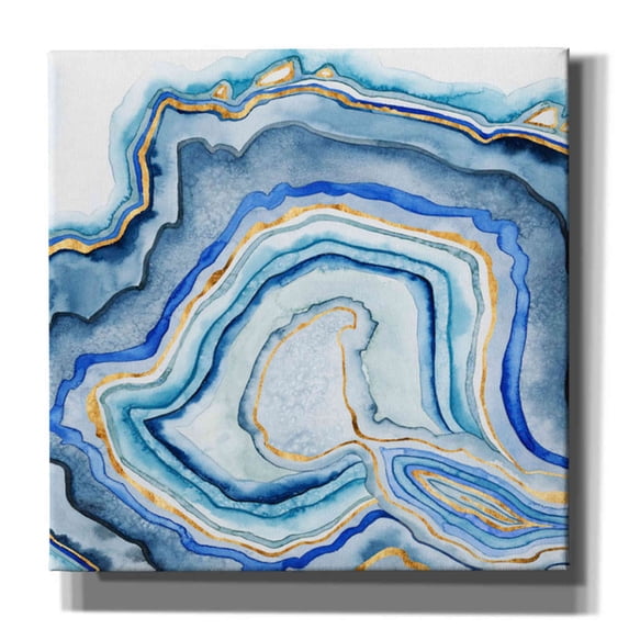 Epic Graffiti 'Cobalt Agate I' by Grace Popp Canvas Wall Art, 12"x12"