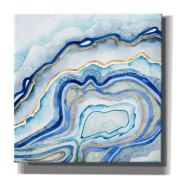 Epic Graffiti 'Cobalt Agate II' by Grace Popp Canvas Wall Art, 37"x37"