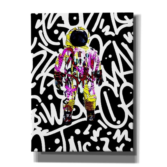 Epic Graffiti 'Colorful Astronaut Graffiti Art 1' by Irena Orlov Giclee Canvas Wall Art, 40"x54"
