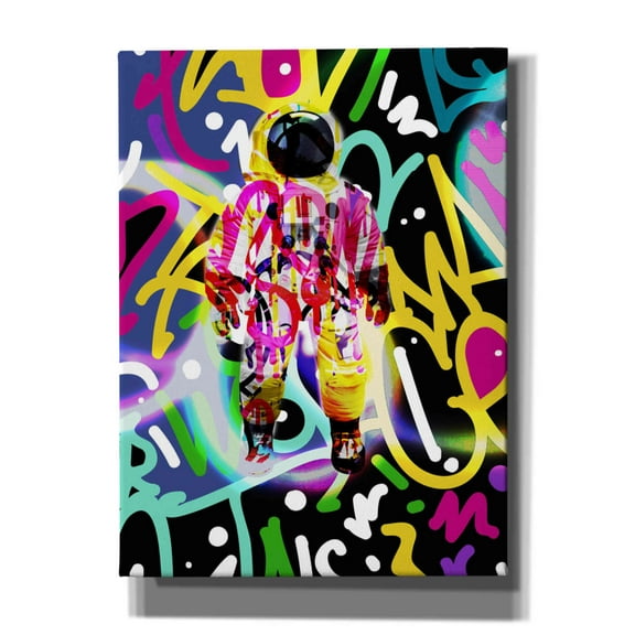 Epic Graffiti 'Colorful Astronaut Graffiti Art 12' by Irena Orlov Giclee Canvas Wall Art, 40"x54"