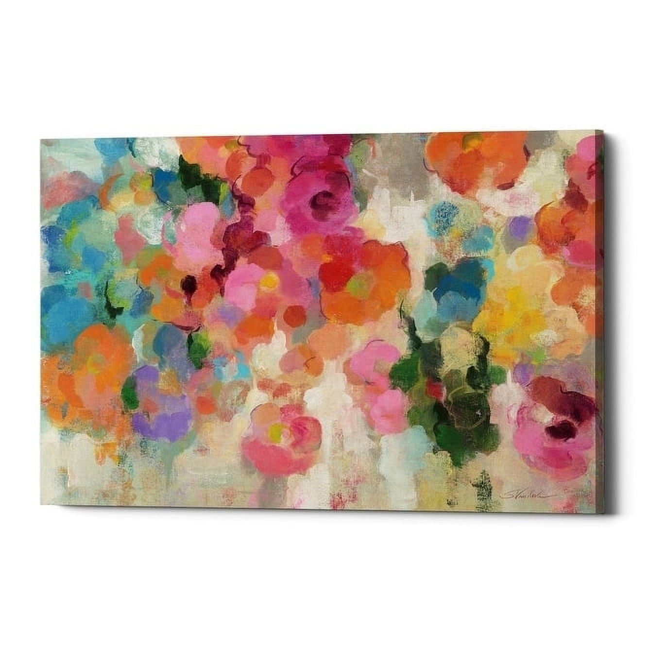 Colorful Garden Abstract Floral Canvas Wall Art, 40" x 60"