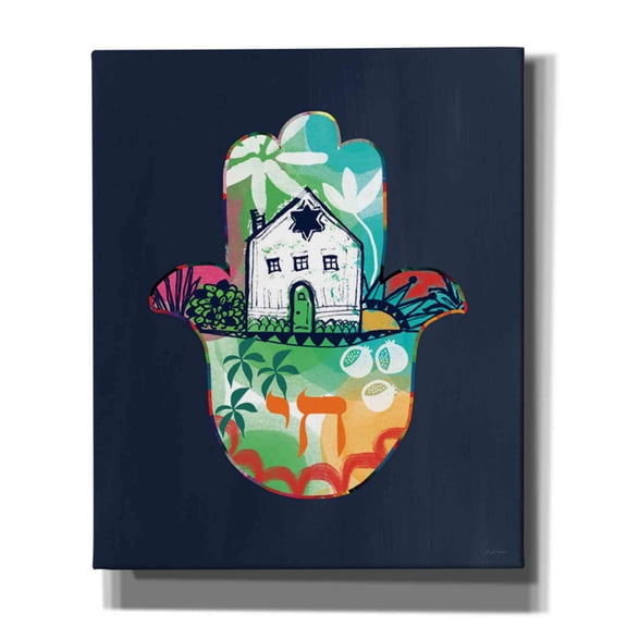 Epic Graffiti 'Colorful Home Hamsa' by Linda Woods, Canvas Wall Art, 20"x24"