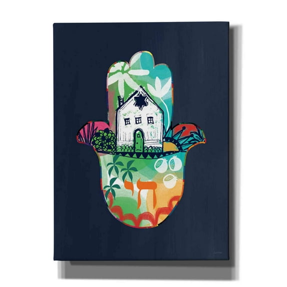Epic Graffiti 'Colorful Home Hamsa' by Linda Woods, Canvas Wall Art, 40"x54"