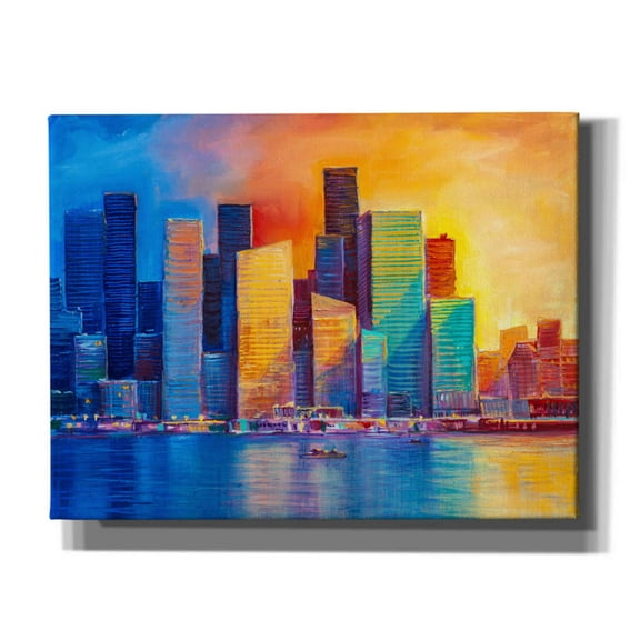 Epic Graffiti 'Colorful Skyline' by Epic Portfolio, Giclee Canvas Wall Art, 34"x26"
