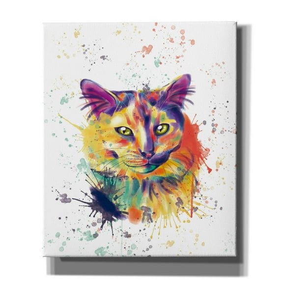 Epic Graffiti 'Colorful Watercolor Calico Cat 2' by Furbaby Affiliates, Canvas Wall Art, 20"x24"