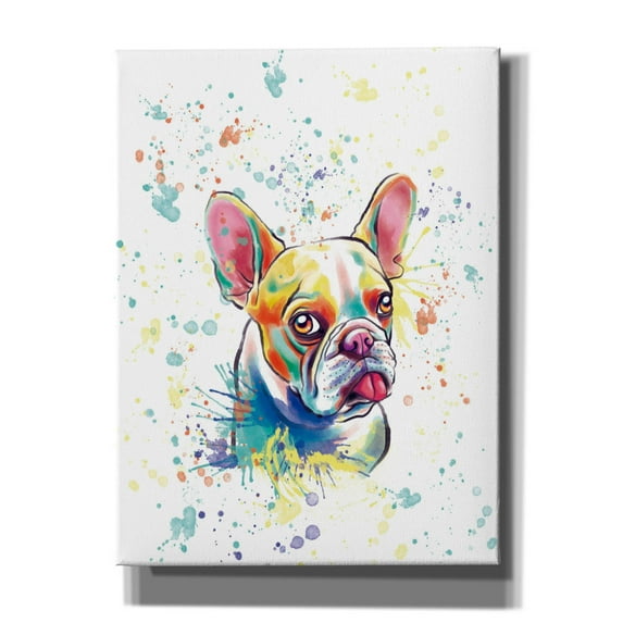 Epic Graffiti 'Colorful Watercolor French Bulldog 2' by Furbaby Affiliates, Canvas Wall Art, 12"x16"