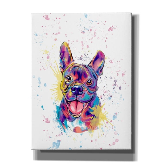 Epic Graffiti 'Colorful Watercolor French Bulldog' by Furbaby Affiliates, Canvas Wall Art, 40"x54"