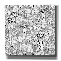 Epic Graffiti 'Coloring Book Dogs' by Epic Portfolio, Canvas Wall Art, 37"x37"