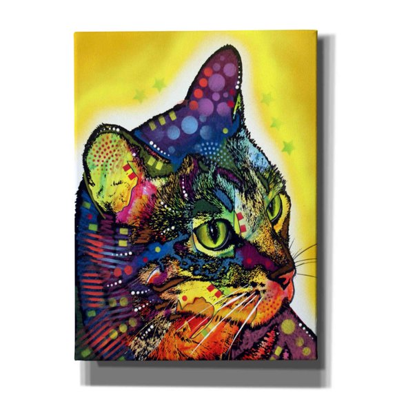 Epic Graffiti 'Confident Cat' by Dean Russo, Giclee Canvas Wall Art, 40"x54"