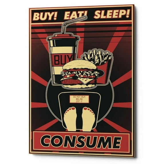 Epic Graffiti 'Consume' Giclee Canvas Wall Art - Red 26" x 40"