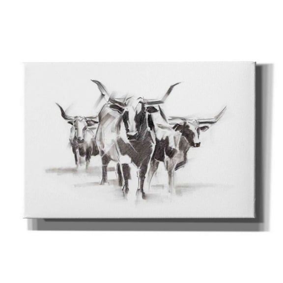 Epic Graffiti 'Contemporary Cattle I' by Ethan Harper Canvas Wall Art, 60"x40"
