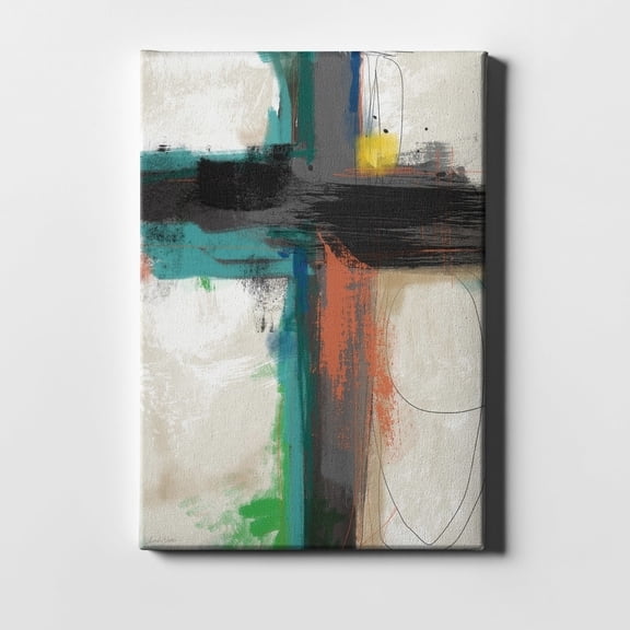 Epic Graffiti "Contemporary Cross II" by Linda Woods, Giclee Canvas Wall Art 26"x40"