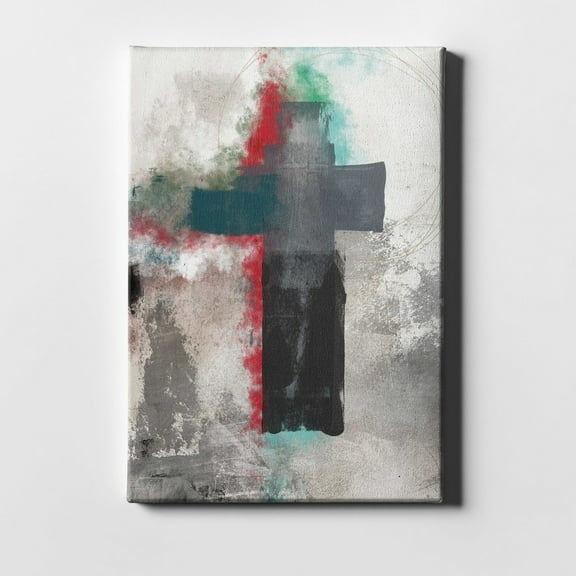 Epic Graffiti  "Contemporary Cross" by Linda Woods, Giclee Canvas Wall Art 26"x40"