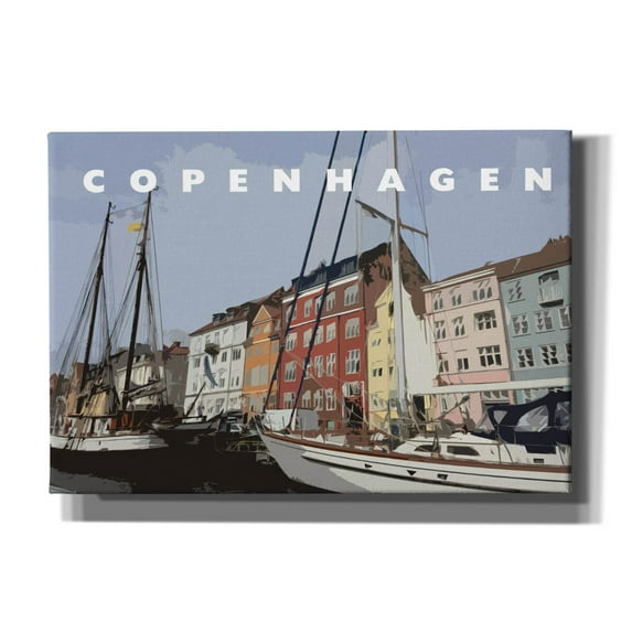 Epic Graffiti 'Copenhagen Poster' by Linda Woods, Canvas Wall Art, 26"x18"