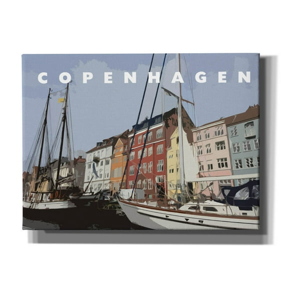 Epic Graffiti 'Copenhagen Poster' by Linda Woods, Canvas Wall Art, 54"x40"