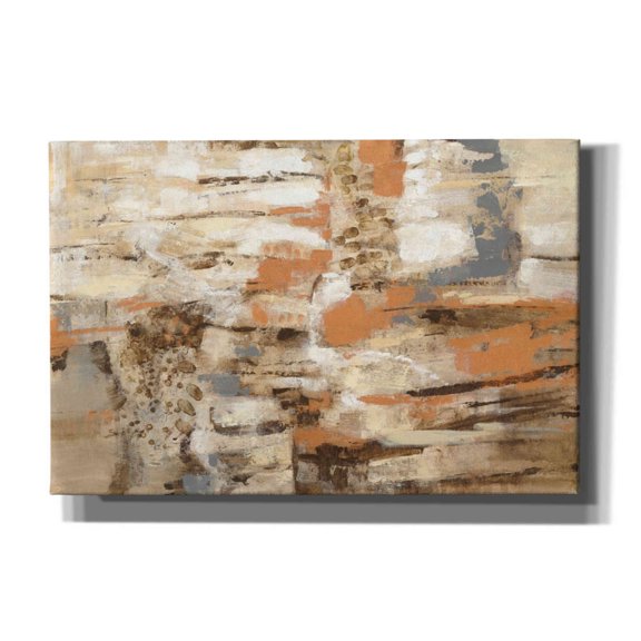 Epic Graffiti 'Copper and Wood' by Silvia Vassileva, Canvas Wall Art, 60"x40"