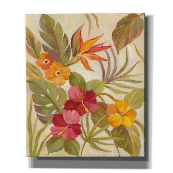 Epic Graffiti 'Coral Tropical Floral I' by Silvia Vassileva, Canvas Wall Art, 20"x24"