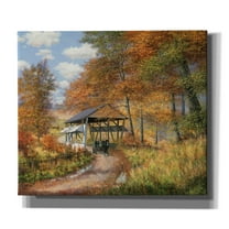 Epic Graffiti 'Covered Bridge' by Bill Makinson, Canvas Wall Art, 30"x26"
