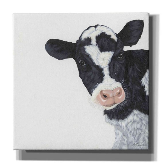 Epic Graffiti 'Cow' by Ashley Justice, Giclee Canvas Wall Art, 12"x12"