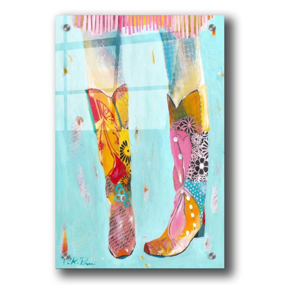 Epic Graffiti 'Cowgirl Boots' by Pamela Beer, Acrylic Wall Art, 24"x36"