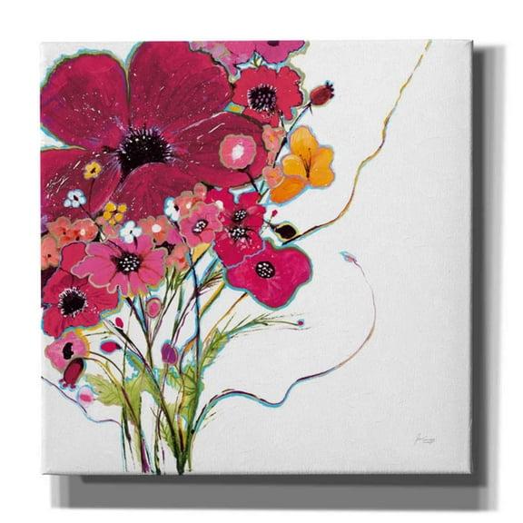 Epic Graffiti 'Crazy Daisy Pink' by Jan Griggs, Canvas Wall Art, 37"x37"