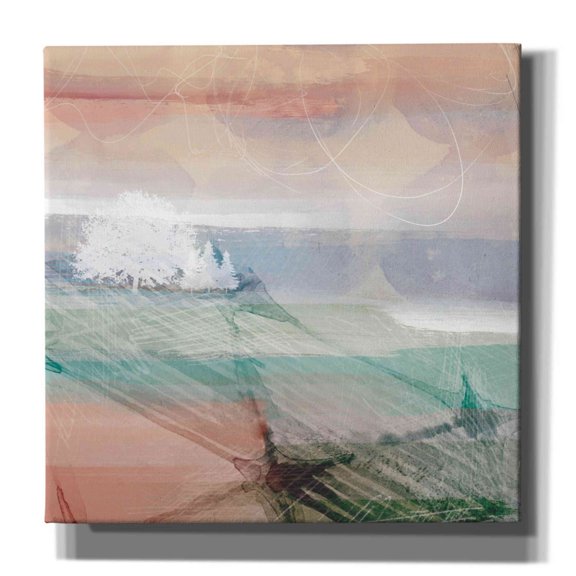 Epic Graffiti 'Crimson Sunset No. 1' by Louis Duncan-He, Giclee Canvas Wall Art, 26"x26"