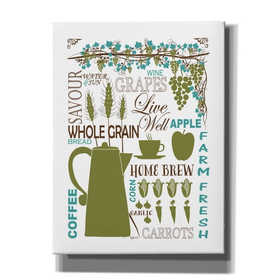 Epic Graffiti 'Culinary Love 2 in Color' by Leslie Fuqua, Giclee Canvas Wall Art, 12"x16"