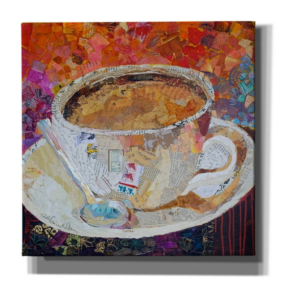 Epic Graffiti 'Cup of Conversation' by St. Hilaire Elizabeth, Canvas Wall Art, 37"x37"