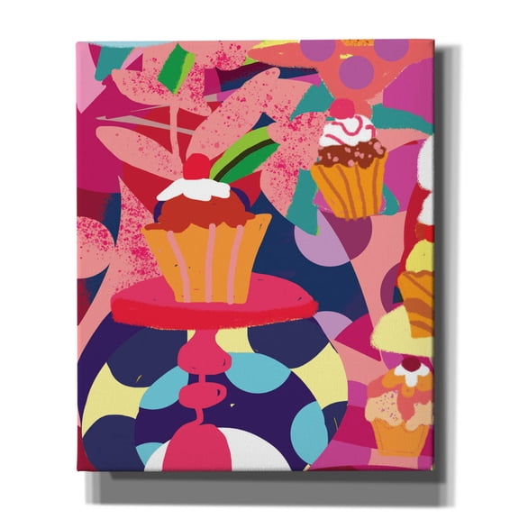 Epic Graffiti 'Cupcakes With Abstract Background' by Holly McGee, Canvas Wall Art, 20"x24"
