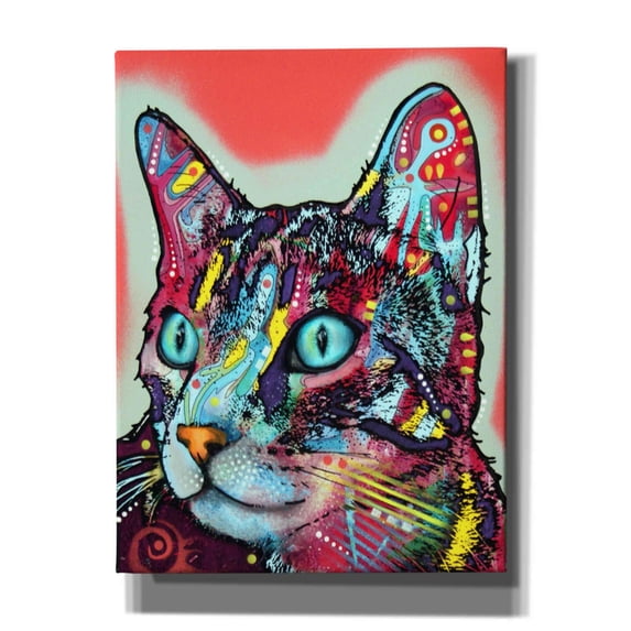 Epic Graffiti 'Curious Cat' by Dean Russo, Giclee Canvas Wall Art, 12"x16"
