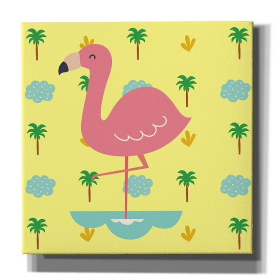 Epic Graffiti 'Cute Flamingo' by Epic Portfolio, Canvas Wall Art, 37"x37"