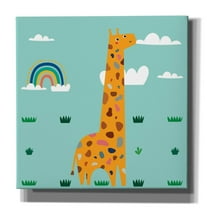 Epic Graffiti 'Cute Girafe' by Epic Portfolio, Canvas Wall Art, 12"x12"