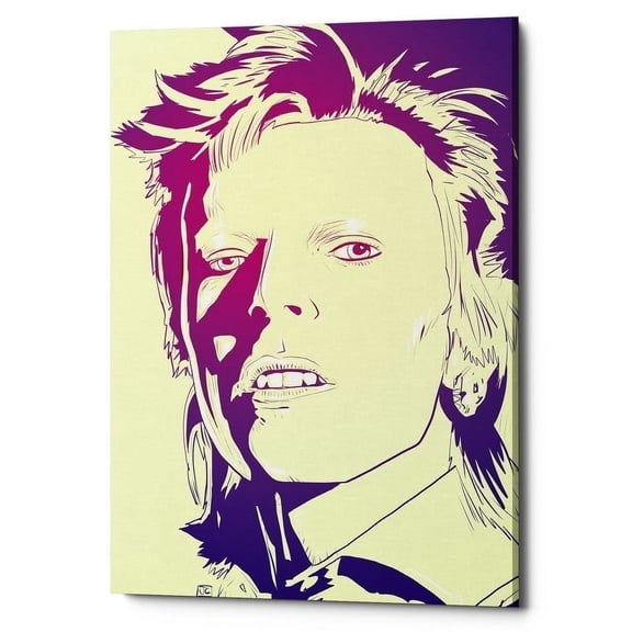 Epic Graffiti  "David Bowie" by Giuseppe Cristiano, Giclee Canvas Wall Art, 12"x16" 18" x 26"