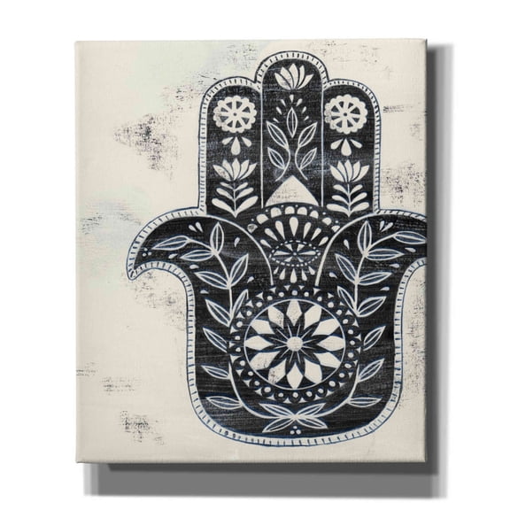 Epic Graffiti 'Day Hamsa II' by Grace Popp, Canvas Wall Glass, 20"x24"