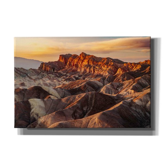 Epic Graffiti 'Death Valley - Zabriskie Point Gold Sunset' by Epic Portfolio Canvas Wall Art, 60" x 40"
