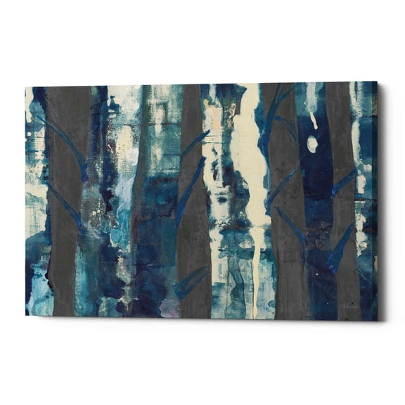 Epic Graffiti 'Deep Woods III Indigo on Gray' by Albena Hristova, Canvas Wall Art, 34"x26"