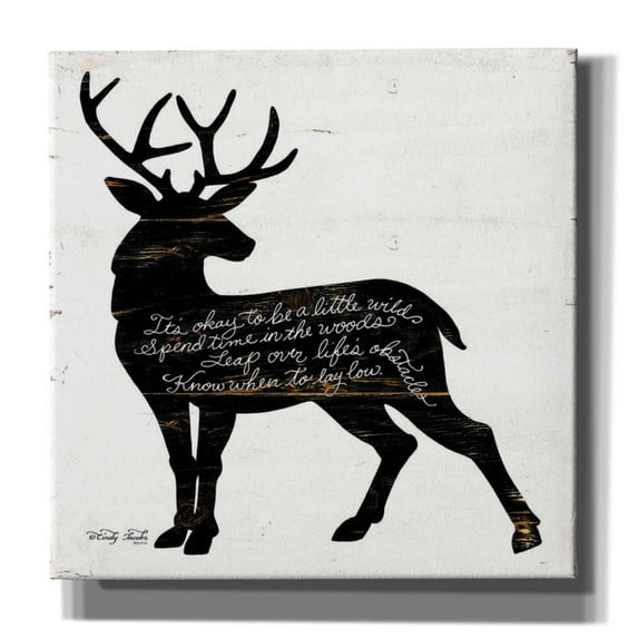 Epic Graffiti 'Deer in Black' by Cindy Jacobs, Canvas Wall Art, 26"x26"
