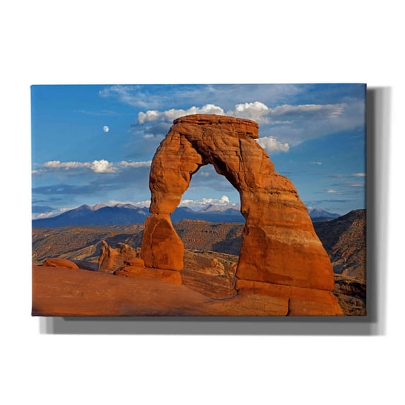 Epic Graffiti 'Delicate Arch Sunset' by Mike Jones, Giclee Canvas Wall Art, 26"x18"
