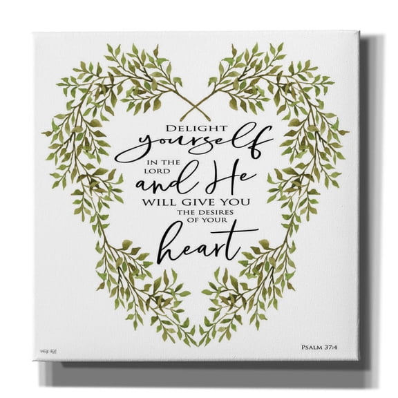 Epic Graffiti 'Delight Yourself Heart Wreath' by Cindy Jacobs, Canvas Wall Art, 26"x26"