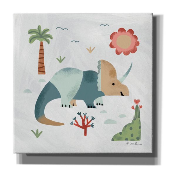 Epic Graffiti 'Dino Fun 3' by Farida Zaman Canvas Wall Art, 26" x 26"