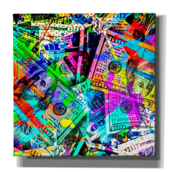 Epic Graffiti 'Dirty Benjamins' Canvas Wall Art, 18"x18"