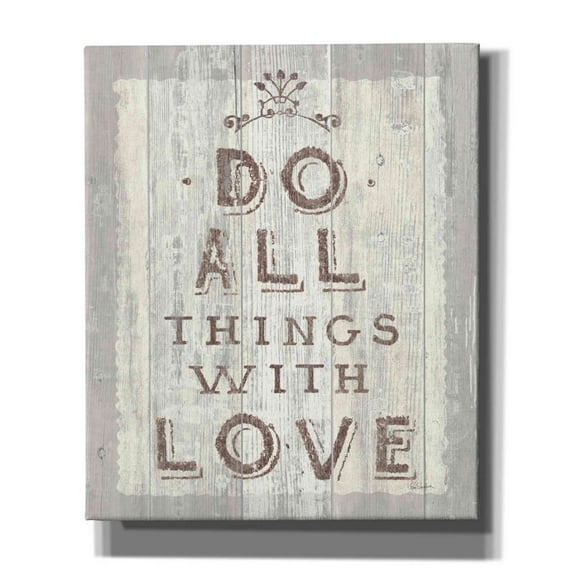 Epic Graffiti 'Do All Things Driftwood' by Sue Schlabach, Canvas Wall Art, 20"x24"