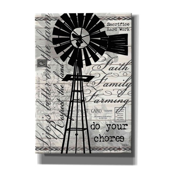 Epic Graffiti 'Do Your Chores Windmill' by Cindy Jacobs, Canvas Wall Art, 18"x26"