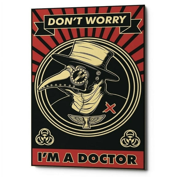 Epic Graffiti  'Doctor' Giclee Canvas Wall Art - Red 12" x 18"